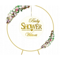 Baner na  Baby Shower Tablica Ścianka różowe złote lustro